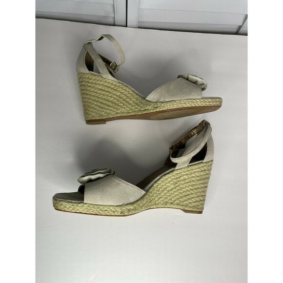 Ellen Tracy Women's Biscayne Ankle Strap Wedge Sandals Beige Size 10 M - Picture 4 of 7